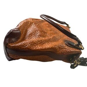 Marino Orlandi Monogram Embossed Leather Bag - Hobo Shoulder/Top Handle